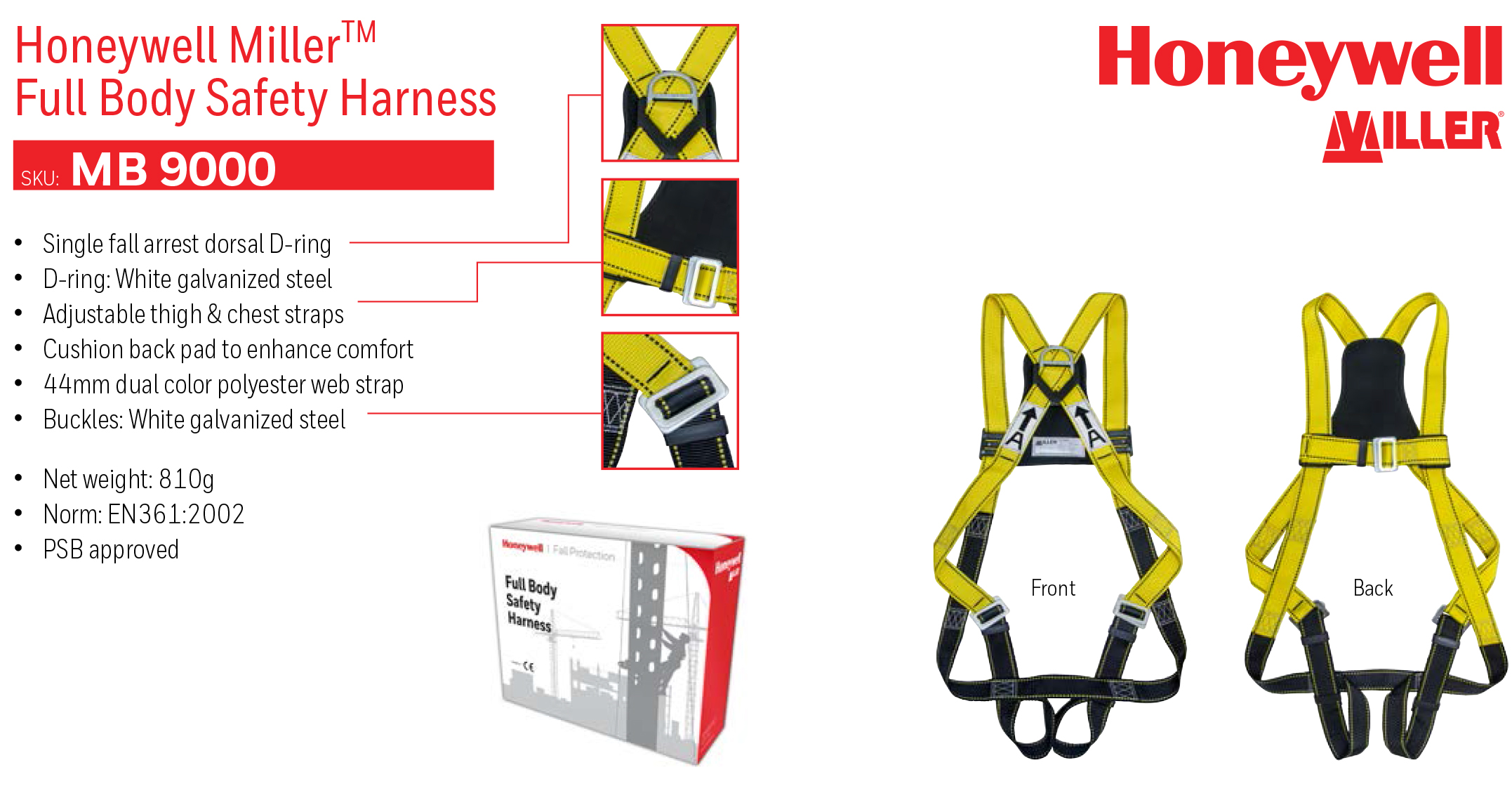 HONEYWELL Honeywell MillerTM Full Body Safety Harness Industrial